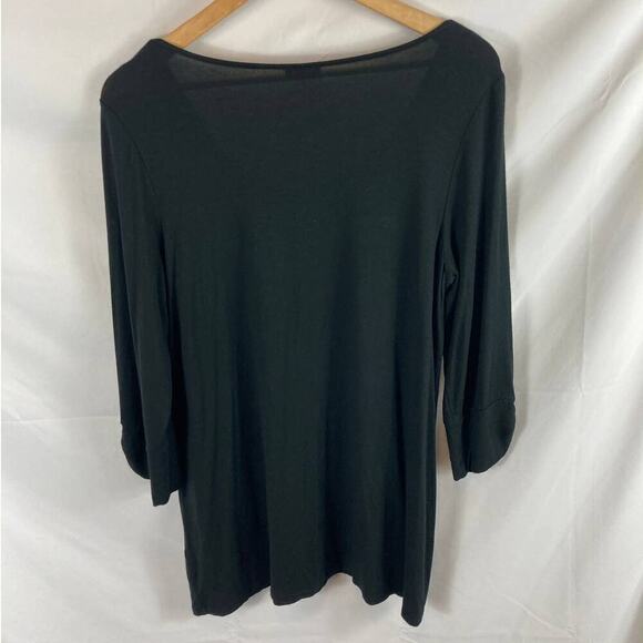 J Jill Wearever Collection Stretch Ruched Sleeve Tunic black size medium - Picture 6 of 6